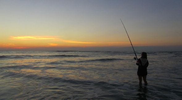 Fishing on Ripiro Beach